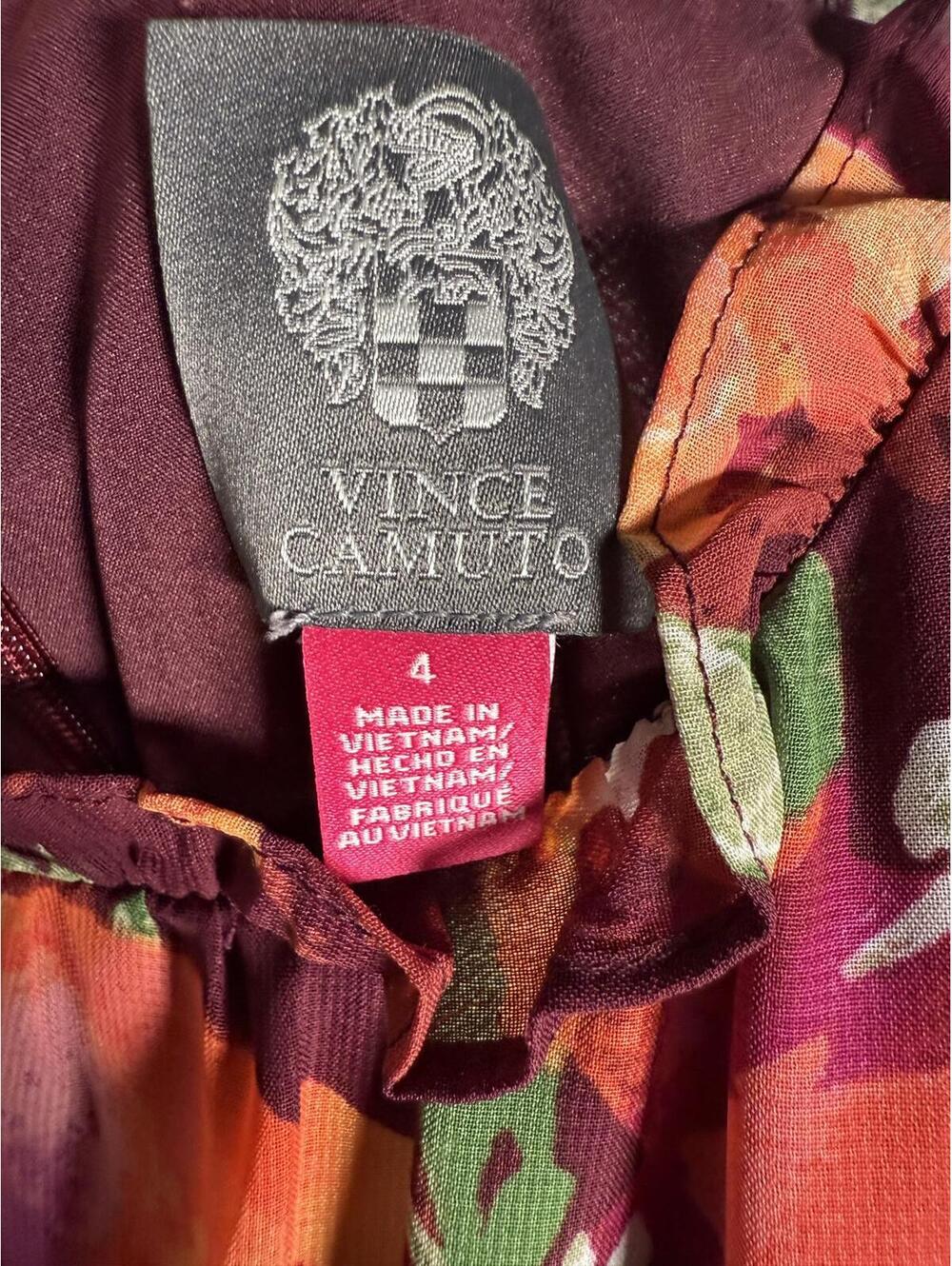 NWT Vince Camuto Floral Ruffle Maxi Dress Size 4 - Picture 5 of 7